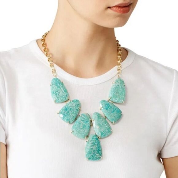 Kendra Scott Jewelry - Kendra Scott Harlow 24k Gold Plated Statement Necklace in Light Green Amazonite